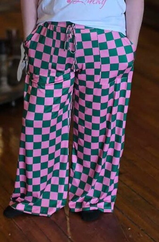 Checker Wide Leg Pant